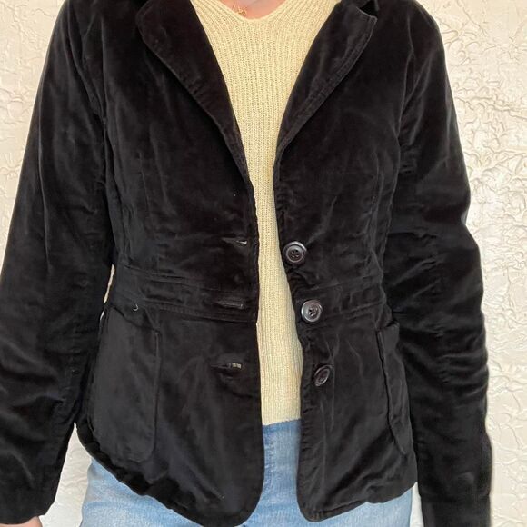 Envision Avenue Jacket Blazer Women's M Black Vintage Velvet 90s Gothic - Picture 5 of 6